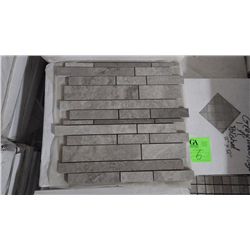 APPROX 95 PCS 12X12 MOSAIC GREY WOODRIDGE MINIPLANKING RETAIL 1895.00 AT 19.95 PER SQ FT