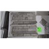 Image 1 : APPROX 95 PCS 12X12 MOSAIC GREY WOODRIDGE MINIPLANKING RETAIL 1895.00 AT 19.95 PER SQ FT