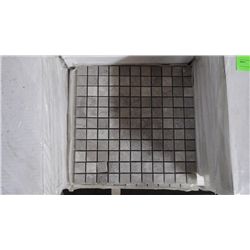 APPROX 50 PCS 12X12 MOSAIC GREY WOODRIDGE 1" SQUARES RETAIL 947.00 AT 18.95 PER SQ FT