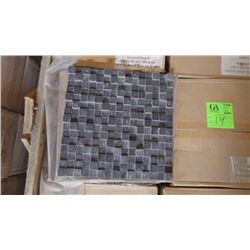 12 BOXES APPROX 60 PCS 12X12 BLACK LIMESTONE HONED DIMENSIONAL MOSAIC RETAIL 1077.00 AT 17.95 PER SQ