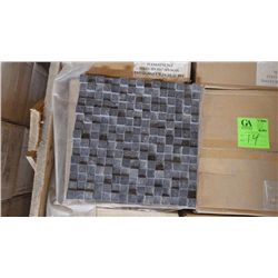 12 BOXES APPROX 60 PCS 12X12 BLACK LIMESTONE HONED DIMENSIONAL MOSAIC RETAIL 1077.00 AT 17.95 PER SQ