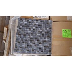 11  BOXES APPROX 55 PCS 12X12 BLACK LIMESTONE HONED DIMENSIONAL MOSIAC RETAIL 987.00 AT 17.95 PER SQ