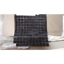 10 BOXES, 100 PCS 12X12 BLACK GALAXY 1" SQUARES MOSIAC RETAIL 2195.00 AT 21.95 PER SQ FT
