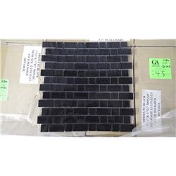 12 BOXES, 120 PCS 12X12 ABSOLUTE BLACK STAGGERED MOSAIC RETAIL 2274.00 AT 18.95 PER SQ FT