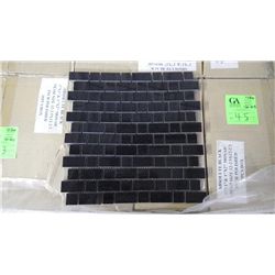 12 BOXES, 120 PCS 12X12 ABSOLUTE BLACK STAGGERED MOSAIC RETAIL 2274.00 AT 18.95 PER SQ FT