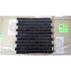 12 BOXES, 120 PCS 12X12 ABSOLUTE BLACK STAGGERED MOSAIC RETAIL 2274.00 AT 18.95 PER SQ FT