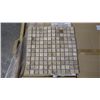 Image 1 : 15 BOXES APPOX 150 PCS 12X12 TRAVERTINE POLISHED 1" MOSAIC RETAIL 2842.00 AT 18.95 PER SQ FT
