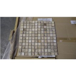 15 BOXES APPROX 150 PCS 12X12 TRAVERTINE POLISHED 1" MOSAIC RETAIL 2842.00 AT 18.95 PER SQ FT