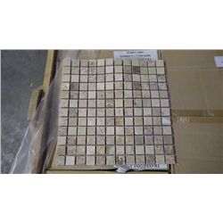 15 BOXES APPROX 150 PCS 12X12 TRAVERTINE POLISHED 1" MOSAIC RETAIL 2842.00 AT 18.95 PER SQ FT
