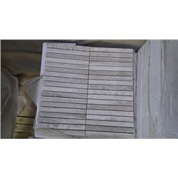 20 BOXES, APPROX 100 PCS 12X12 WHITE WOODRIDGE 2 ROWS MOSAIC RETAIL 1895.00 AT 18.95 PE SQ FT