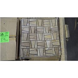 10 BOXES. 100 PCS 12X12 TRAVERTINE HONED TRIBAL MOSAIC RETAIL 1895.00 AT 18.95 PER SQ FT