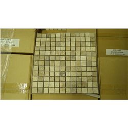 14 BOXES 140 PCS 12X12 TRAVERTINE 1" SQAURE MOSAIC RETAIL 2653.00 AT 18.95 PER SQ FT