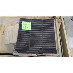 15 BOXES 150 PCS 12X12 BLACK LIMESTONE 3 SECTIONED MOSAIC RETAIL 2842.00 AT 18.95 PER SQ FT