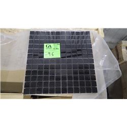 13.5 BOXES, 135 PCS 12X12 ABSOLUTE BLACK GRANITE 1" SQUARES MOSAIC RETAIL 2558.00 AT 18.95 PER SQ FT