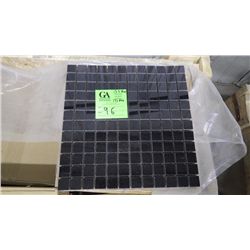 15 BOXES, 150 PCS 12X12 ABSOLUTE BLACK GRANITE 1" SQUARES MOSAIC RETAIL 2842.00 AT 18.95 PER SQ FT