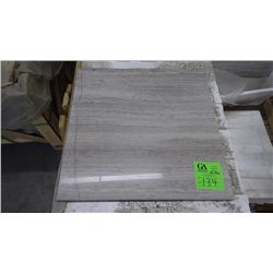 1 CRATE 61 PCS 18X18 LIGHT WOODRIDGE MARBLE TILE RETAIL 2558.00 AT 27.97 PER SQ FT