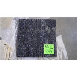8 BOXES APPROX  90 PCS 12X12  3 SECTIONED 4" BLUE PEARL GRANITE MOSAIC RETAIL 2335.00 AT 25.95 PER S