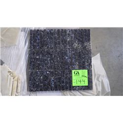 8 BOXES APPROX  90 PCS12X12  3 SECTIONED 4" BLUE PEARL GRANITE MOSAIC RETAIL 2335.00 AT 25.95 PER SQ