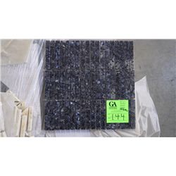 8 BOXES APPROX  90 PCS12X12  3 SECTIONED 4" BLUE PEARL GRANITE MOSAIC RETAIL 2335.00 AT 25.95 PER SQ