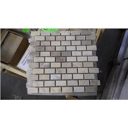 6 BOXES APPROX 64 PCS 12X12 HONED TRAVERTINE STAGGERED MOSAIC RETAIL 1148.00 AT 17.95 PER SQ FT