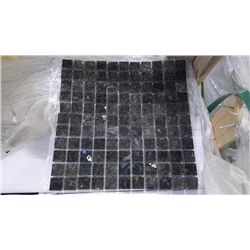 9 BOXES APPROX 90 PCS 12X12 BLUE PEARL 1" SQUARES MOSAIC RETAIL 2335.00 AT 25.95 PER SQ FT