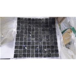 10 BOXES APPROX 100 PCS 12X12 BLUE PEARL 1" SQUARES MOSAIC RETAIL 2595.00 AT 25.95 PER SQ FT