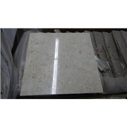 1 CRATE APPROX 180 PCS 16X16 LIGHT TRAVERTINE POLISHED TILE RETAIL 5931.00 AT 26.36 PER SQ FT