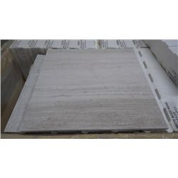 1 CRATE APPROX 120 PCS 18X18 WHITE WOODRIDGE MARBLE TILE RETAIL 5514.00 AT 30.63 PER SQ FT