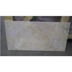 1 CRATE APPROX 185 PCS 12X24 BEIGE TRAVERTINE HONED TILE RETAIL 6465.00 AT 17.48 PER SQ FT