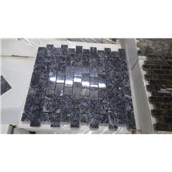 13 BOXES APPROX 130 PCS 12X12 BLUE PEARL GRANITE STAGGERED MOSAIC RETAIL 2593.00 AT 19.95 PER SQ FT