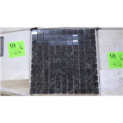 6 BOXES APPROX 60 PCS 12X12 NERO IMPALA GRANITE 1" SQAURES MOSIAC RETAIL 1497.00 AT 24.95 PER SQ FT