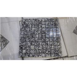 9 BOXES APPROX 90 PCS 12X12 OCEAN WAVE GRANITE 1" SQUARES MOSAIC RETAIL 1795.00 AT 19.95 PER SQ FT