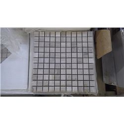 8 BOXES APPROX 94 PCS 12X12 LIGHT WOOD VEIN MARBLE 1" SQUARES MOSAIC RETAIL 1687.00 AT 17.95 PER SQ 