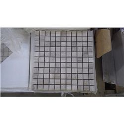 8 BOXES APPROX 80 PCS 12X12 LIGHT WOOD VEIN MARBLE 1" SQUARES MOSAIC RETAIL 1436.00 AT 17.95 PER SQ 