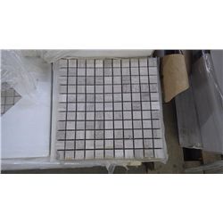 8 BOXES APPROX 80 PCS 12X12 LIGHT WOOD VEIN MARBLE 1" SQUARES MOSAIC RETAIL 1436.00 AT 17.95 PER SQ 