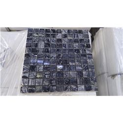 8 BOXES APPROX 80 PCS 12X12 TREE BLACK MARBLE 1" SQUARES MOSAIC RETAIL 1436.00 AT 17.95 PER SQ FT
