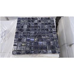 6 BOXES APPROX 65 PCS 12X12 TREE BLACK MARBLE 1" SQUARES MOSAIC RETAIL 1166.00 AT 17.95 PER SQ FT