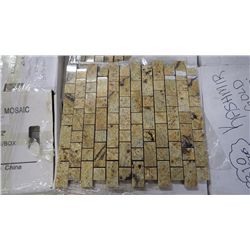 18 BOXES APPROX 180 PCS 12X12 KASHMIR GOLD GRANITE STAGGERED MOSAIC RETAIL 4311.00 AT 23.95 PER SQ F
