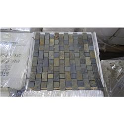 23 BOXES APPROX 110 PCS 12X12 CHARCOAL TERRACOTTA STAGGERED MOSAIC RETAIL 1754.00 AT 15.95 PER SQ FT