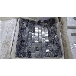 17 BOXES APPROX 175 PCS 12X12 TREE BLACK MARBLE STAGGERED MOSAIC RETAIL 3316.00 AT 18.95 PER SQ FT