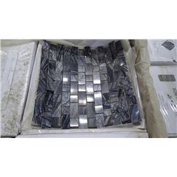 18 BOXES APPROX 180 PCS 12X12 TREE BLACK MARBLE STAGGERED MOSAIC RETAIL 3411.00 AT 18.95 PER SQ FT