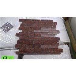 11 BOXES APPROX 110 PCS 12X12 AFRICAN RED GRANITE MINI PLANKING MOSAIC RETAIL 3184.00 AT 28.95 PER S