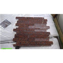 11 BOXES APPROX 110 PCS 12X12 AFRICAN RED GRANITE MINI PLANKING MOSAIC RETAIL 3184.00 AT 28.95 PER S