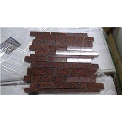 11 BOXES APPROX 110 PCS 12X12 AFRICAN RED GRANITE MINI PLANKING MOSAIC RETAIL 3184.00 AT 28.95 PER S