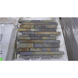 26 BOXES APPROX 130 PCS CHARCOAL TERRACOTTA MINI PLANKING MOSAIC RETAIL 2073.00 AT 15.95 PER SQ FT