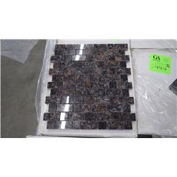 12 BOXES APPROX 120 PCS TAN BROWN GRANITE STAGGERED MOSAIC RETAIL 2874.00 AT 23.95 PER SQ FT