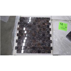 12 BOXES APPROX 120 PCS TAN BROWN GRANITE STAGGERED MOSAIC RETAIL 2874.00 AT 23.95 PER SQ FT