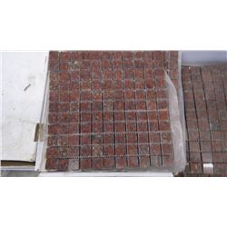 11 BOXES APPROX 115 PCS 12X12 AFRICAN RED GRANITE 1" SQUARES MOSAIC RETAIL 3099.00 AT 26.95 PER SQ F