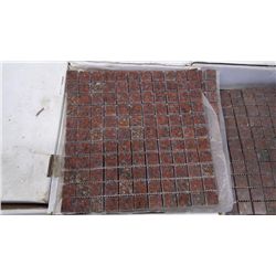12 BOXES APPROX 120 PCS 12X12 AFRICAN RED GRANITE  1" SQUARES MOSAIC RETAIL 3234.00 AT 26.95 PER SQ 