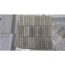 6 BOXES APPROX 60 PCS 12X12 LIGHT WOOD VEIN 3 4" SECTIONED MOSAIC RETAIL 1137.00 AT 18.95 PER SQ FT